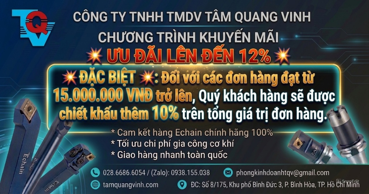 KHUYẾN MÃI ĐẦU DAO TIỆN ECHAIN CHÍNH HÃNG GIẢM 12%